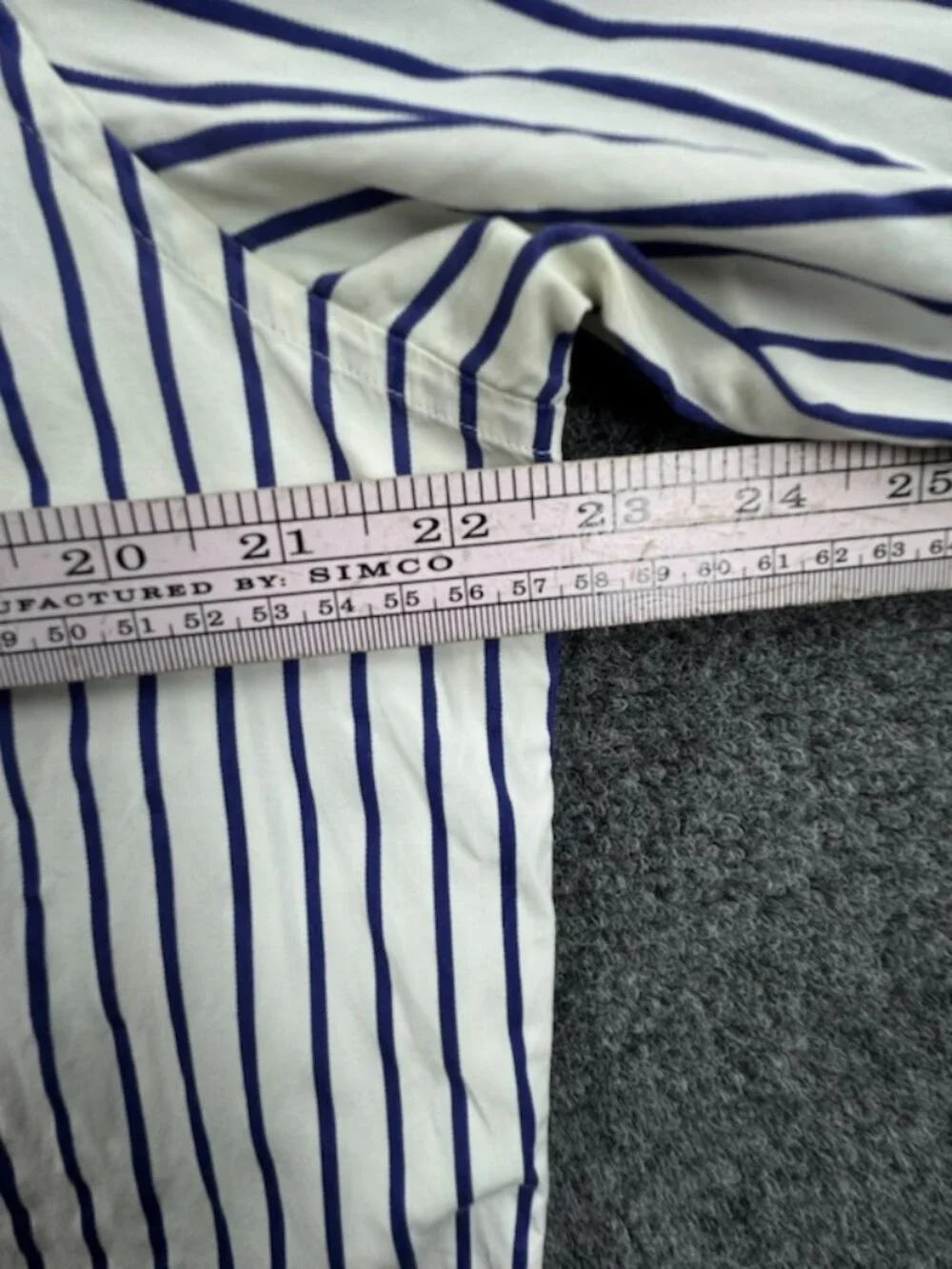 Stenstroms Fitted Body 16.5 Striped Twofold Super Blue White Cotton Shirt Men